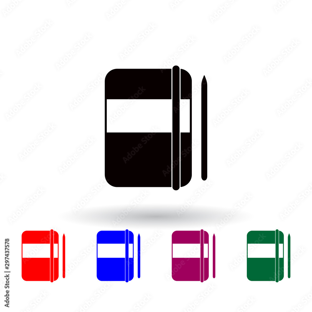 Poster lock-box multi color icon. elements of university life set. simple icon for websites, web design, mo