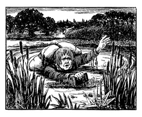 In the Slough of Despond, vintage illustration