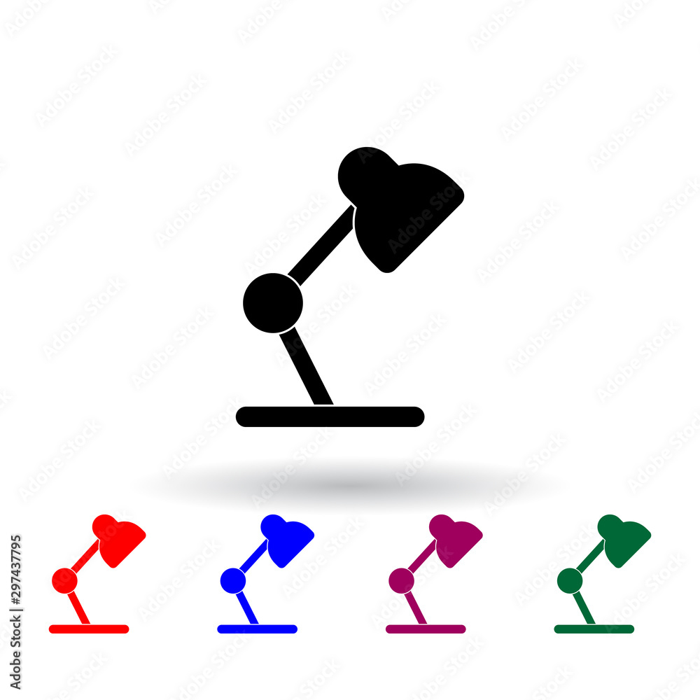 Poster table lamp multi color icon. elements of university life set. simple icon for websites, web design, 