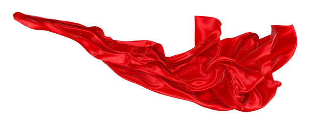 Abstract background of red wavy silk or satin. 3d rendering image.