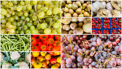Lovely and healthy fruit with vegetables together