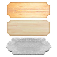 plank wood isolated on white background; wooden sign isolated on white background