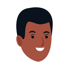 man smiling cartoon icon, flat design