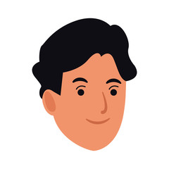 cartoon man icon, flat design