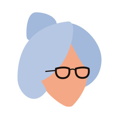avatar old woman icon, flat design