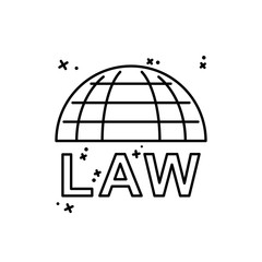 World icon. Simple line, outline vector of law and justice icons for ui and ux, website or mobile application