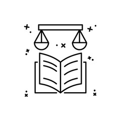 Book Libra icon. Simple line, outline vector of law and justice icons for ui and ux, website or mobile application