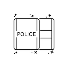 Shield police icon. Simple line, outline vector of law and justice icons for ui and ux, website or mobile application