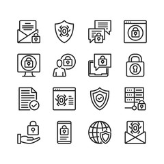Internet security line icons. Modern stroke, linear elements. Outline symbols collection. Premium quality. Pixel perfect. Vector thin line icons set