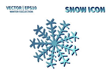 Snowflake vector icon. Christmas and winter snow flake element. Isolated flat new year holiday decoration illustration. Cold weather object design silhouette symbol