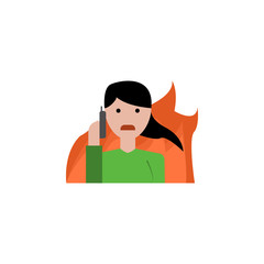 Disaster, woman, call icon. Simple line, outline vector of wildfires icons for ui and ux, website or mobile application