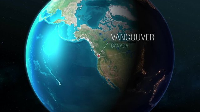 Canada - Vancouver - Zooming from space to earth