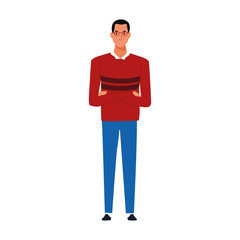 man standing cartoon icon, colorful design