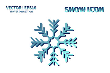 Snowflake vector icon. Christmas and winter snow flake element. Isolated flat new year holiday decoration illustration. Cold weather object design silhouette symbol