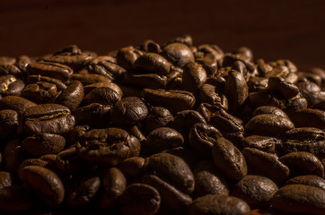many freshly roasted coffee beans