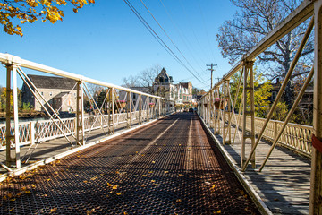 Fototapeta premium railway in cityA bridge in the town 