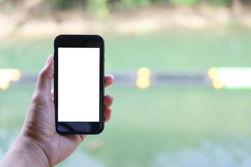 hand holding smart phone