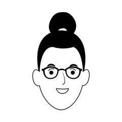 cool woman with glasses icon