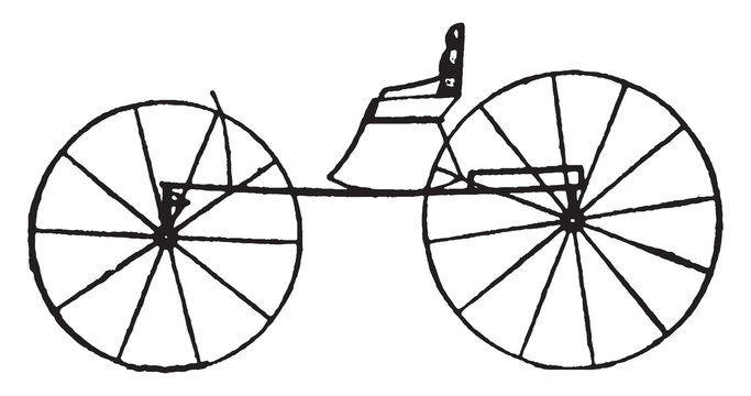 Buckboard wagon, vintage illustration.