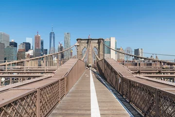 Gordijnen Brooklyn Bridge with Manhattan Skyline © K_Thitipong