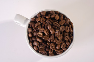 many freshly roasted coffee beans