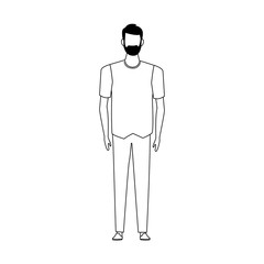man with beard avatar icon, flat design