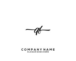 QF Initial handwriting logo template vector