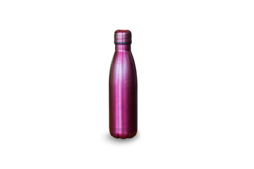 Used Brown bottle with lid isolated on white background.