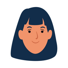woman face icon, flat design