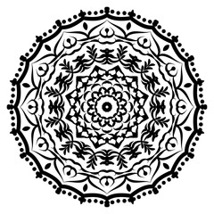 Mandala pattern black and white good mood
