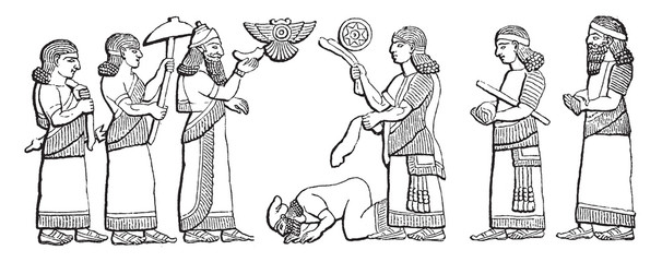 Row 1 of Hieroglyphics, vintage illustration