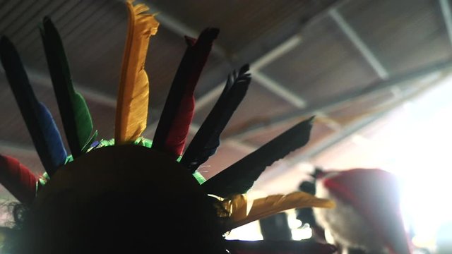 Feather wreath at a carnival