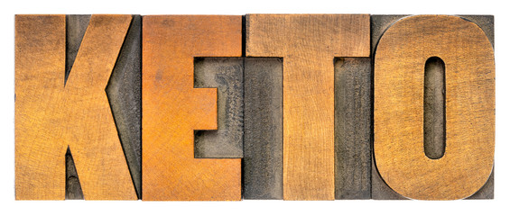 keto word abstract in wood type