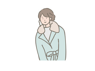 オシャレな女性　上半身