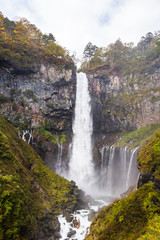 Fototapeta na wymiar Kegon Falls in autumn at the Nikko National Park, Japan.