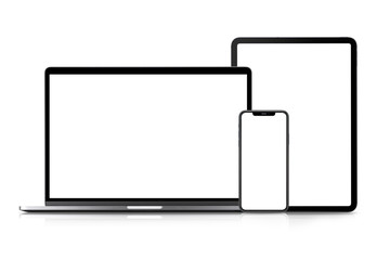 ノートパソコン、スマートフォン、タブレット端末の画面合成用素材