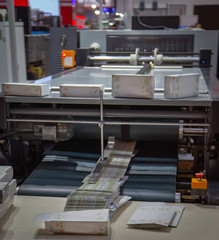 Production of box packaging. Printing industry
