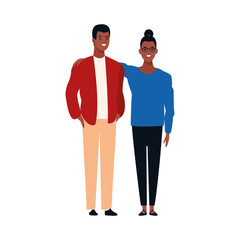 Fototapeta premium cartoon couple standing, flat design