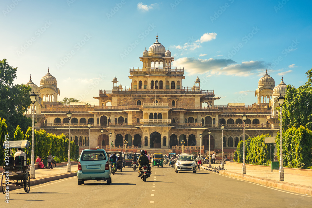 Wall mural facade of albert hall museum in jaipur, india