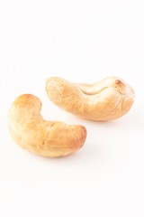 Cashew nuts isolated against white