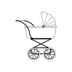 Fototapeta na wymiar baby carriage icon, flat design