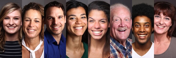 Group of people in front of a dark background