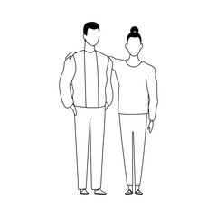 avatar couple icon, flat design