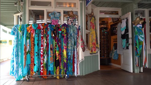Background shot of a Quaint and Inviting Hawaiian Boutique, Pretty dresses