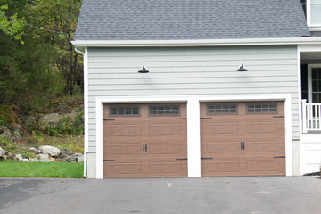 Two Door Garage at a  typical American house
