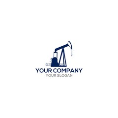 Oil Drilling Rig Logo Design Vector