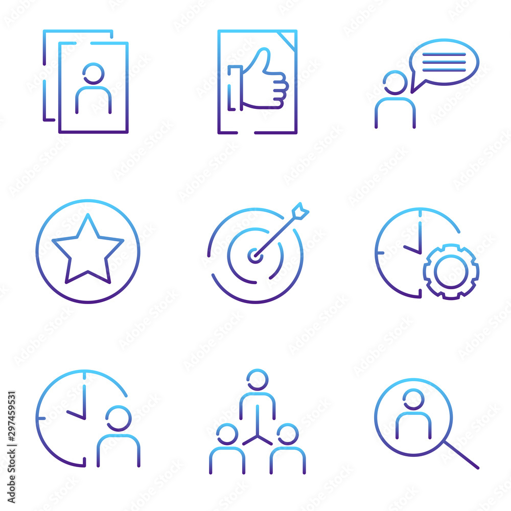 Aufkleber team work set icon template color editable. team work pack symbol vector sign isolated on white back
