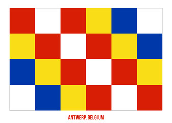 Antwerp Flag Vector Illustration on White Background. Provinces Flags of Belgium.