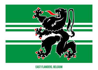 East Flanders Flag Vector Illustration on White Background. Provinces Flags of Belgium.