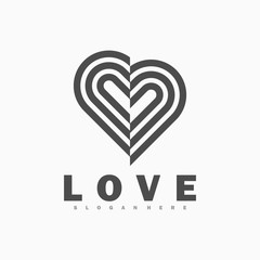 love and heart logo, icon and template